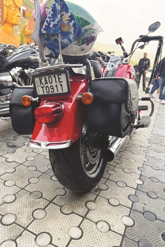 Rear view of Harley-Davidson Fat Boy 103 fitted with premium Michelin cruiser tyres fitment 4