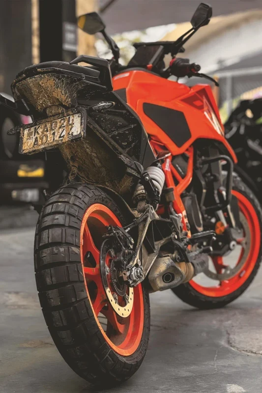 KTM Duke 390 Gen 3 fitment done with Pirelli Scorpion Rally STR fitment 2