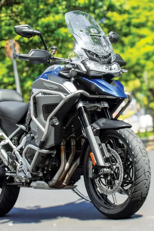 Triumph Tiger 1200 GT Pro fitted with premium touring tyres fitment 1