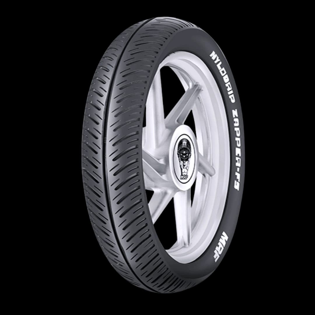 MRF Zapper FS motorcycle tyre with road-oriented tread design