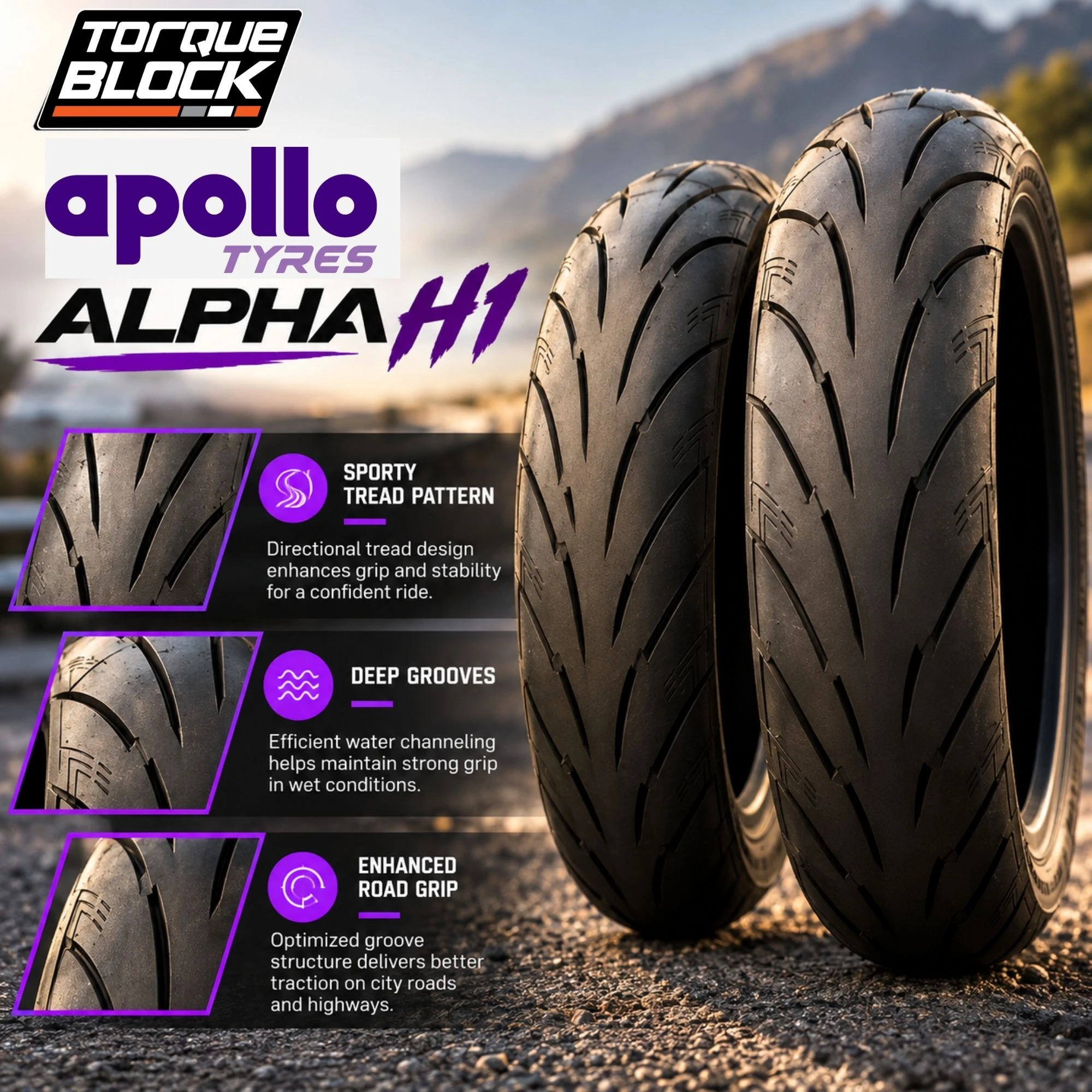 Apollo Alpha H1 150/60 ZR17 M/C 66W TL Rear Tyre image 4