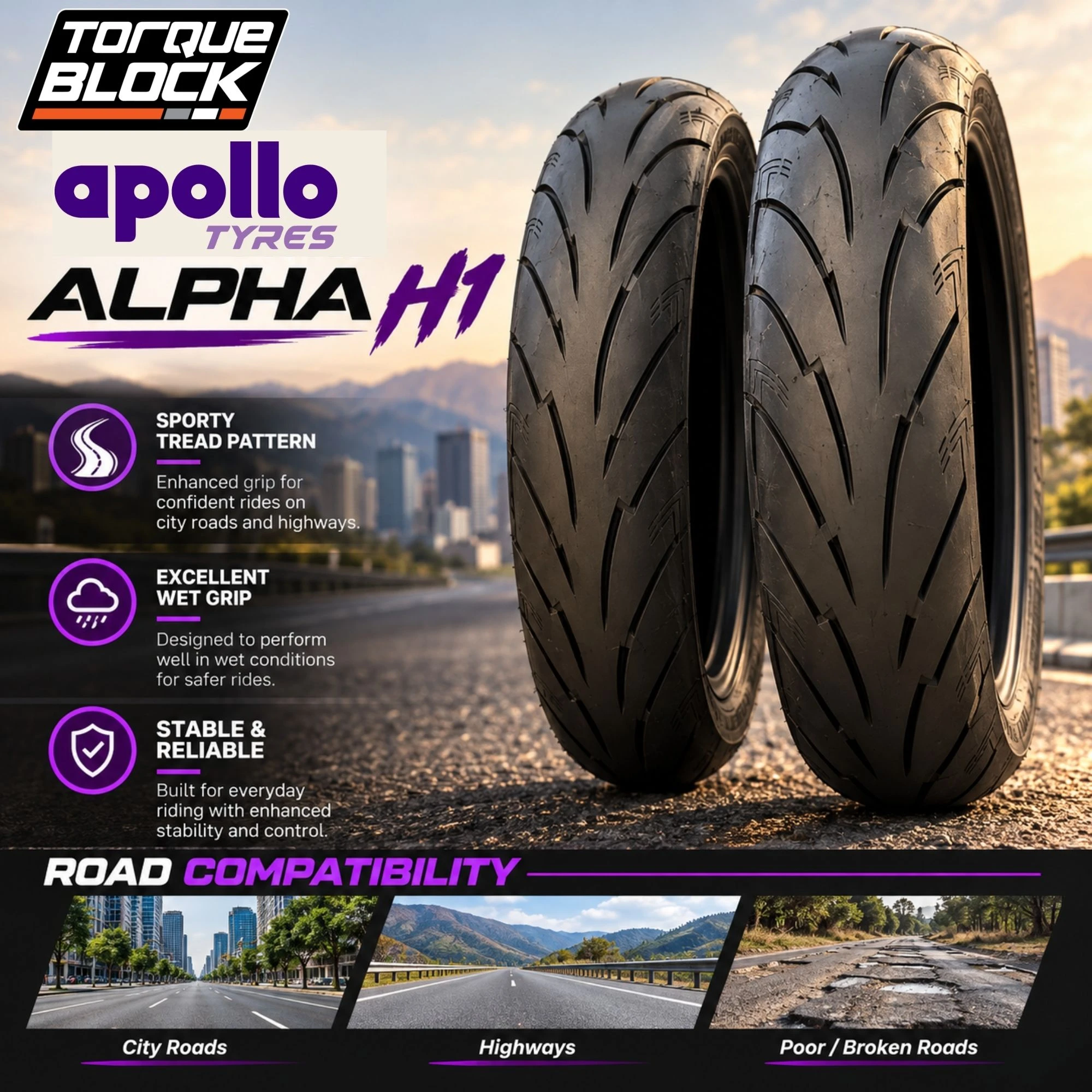 Apollo Alpha H1 150/60 ZR17 M/C 66W TL Rear Tyre image 5