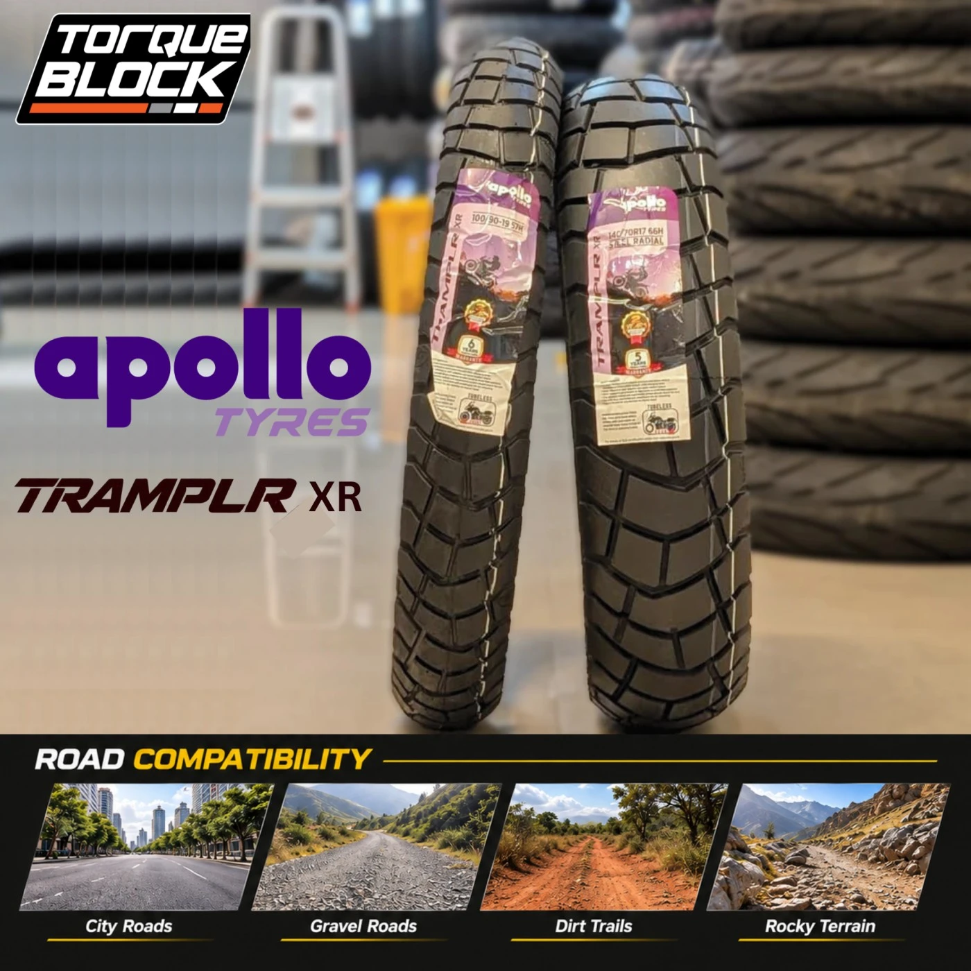Apollo Tramplr XR 90/90-19 M/C 52P TL Front Tyre image 6