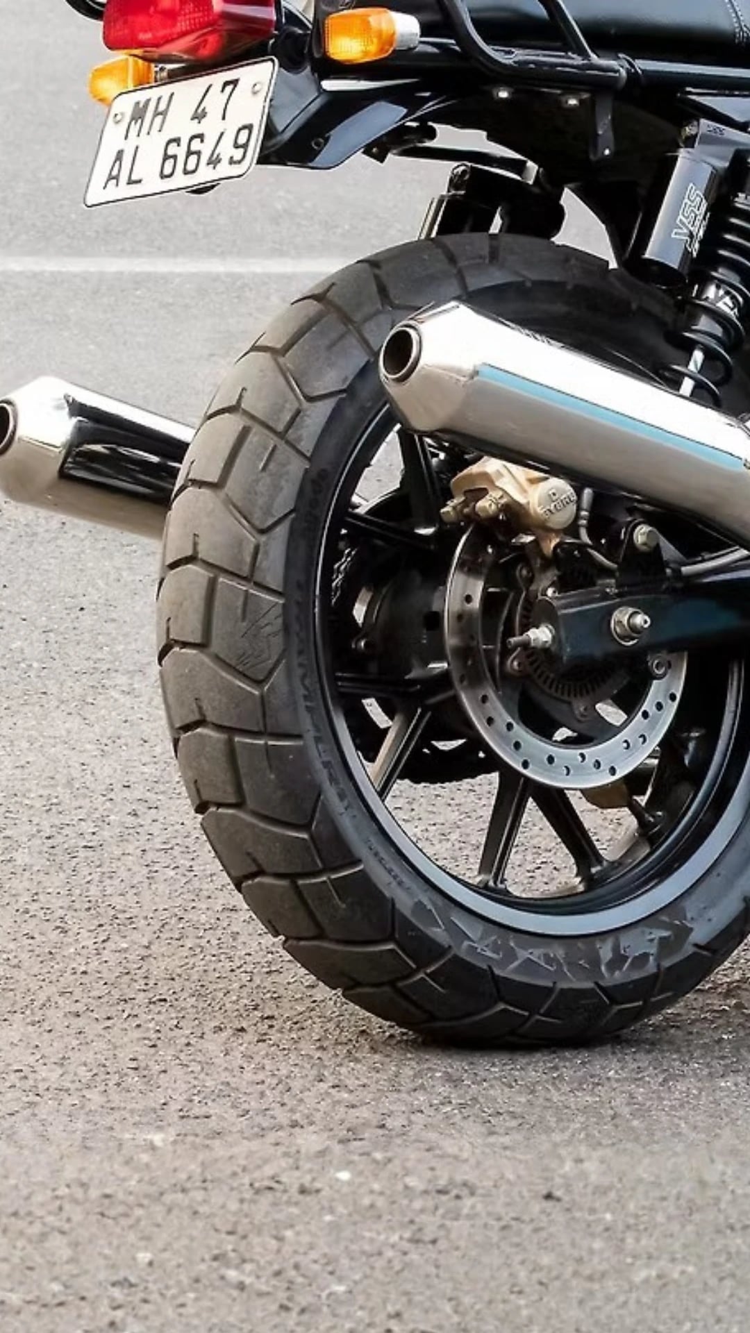 Apollo Tramplr ST rear tyre fitted on Royal Enfield 650 for adventure touring