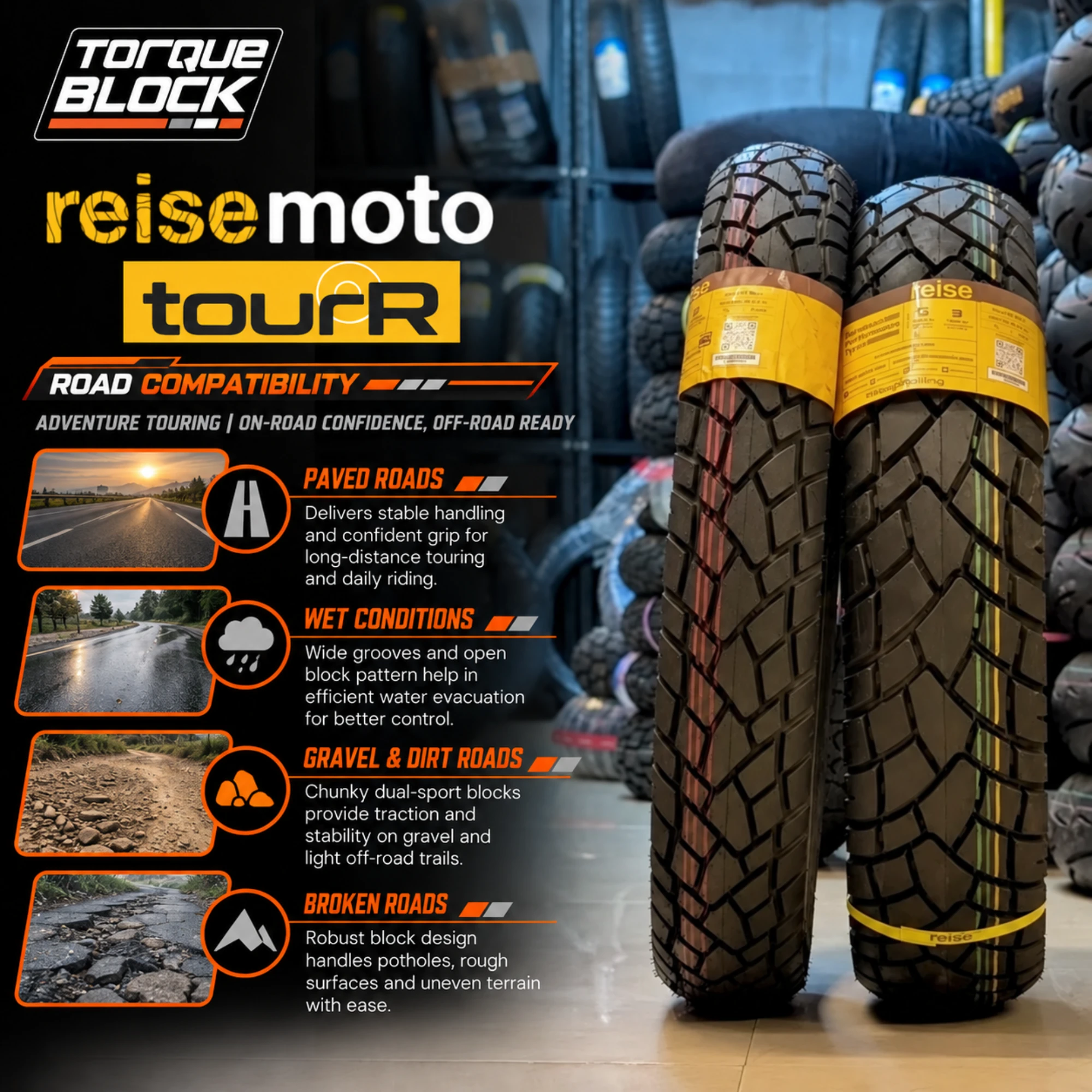Reise TourR 90/90-21 54S M/C TT Front Tyre image 5