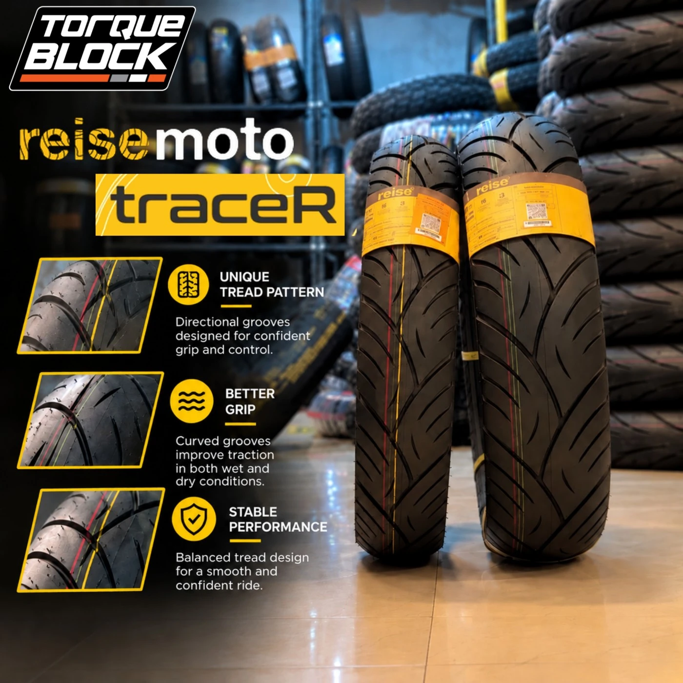 Reise TraceR 100/80-17 52P M/C TL Front Tyre image 4