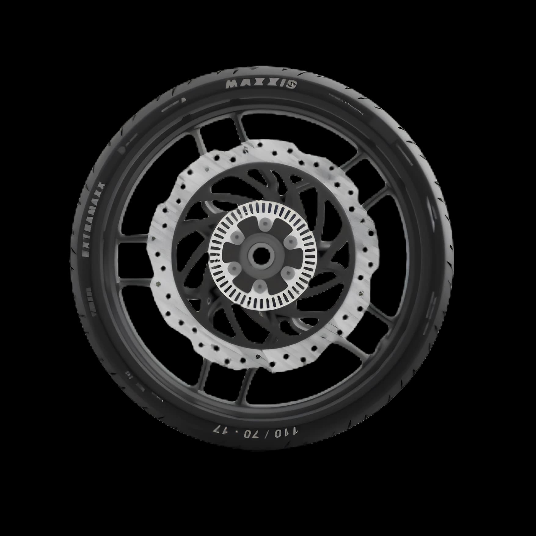 Maxxis Extramaxx Tyre Side Profile Maxxis Extramaxx motorcycle tyre side profile with alloy wheel
