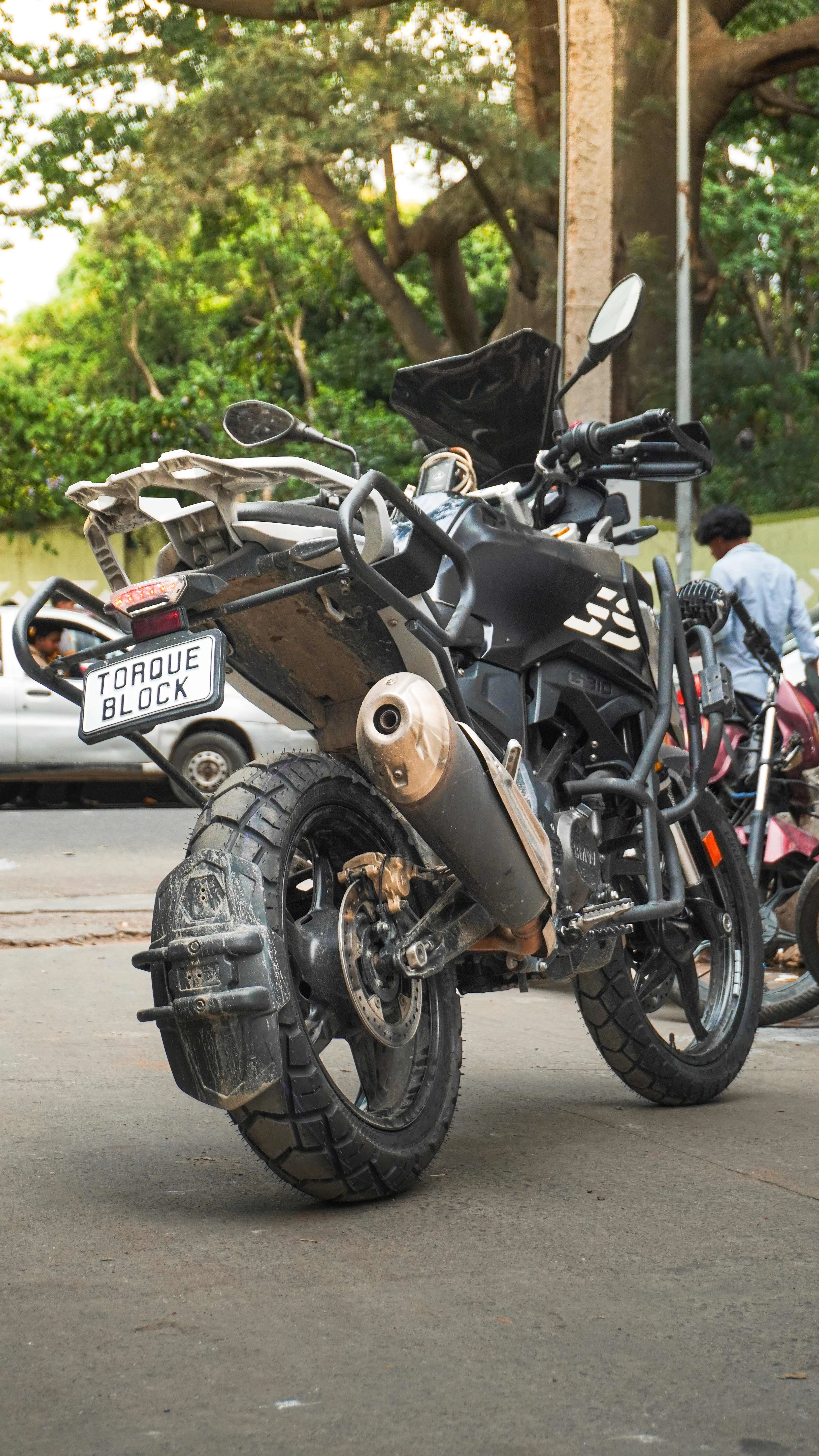 Eurogrip Explor Tyres on Adventure Motorcycle Eurogrip Explor tyres fitted on adventure motorcycle riding on road