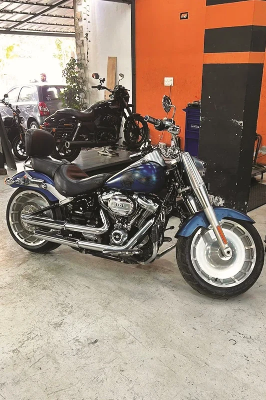 Harley-Davidson Fat Boy 114 fitted with premium cruiser tyres fitment 4
