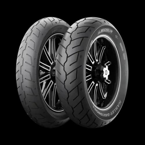 SCORCHER-31-1 Michelin Scorcher 31 motorcycle tyres with tread pattern and alloy wheels