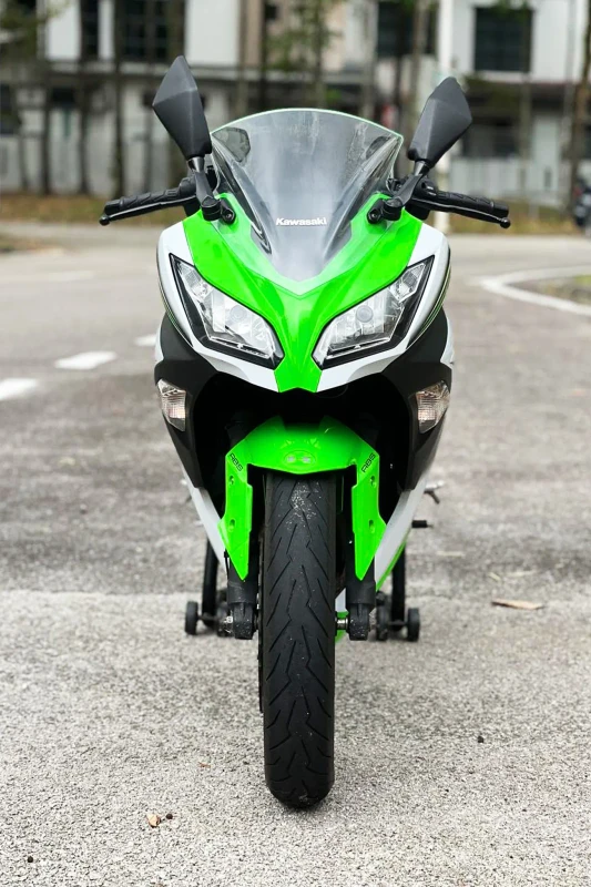 Kawasaki Ninja 300 fitted with premium motorcycle tyres fitment 1