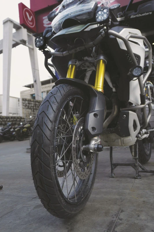 Rear tyre fitment on Triumph Tiger 900 Rally Pro fitment 3