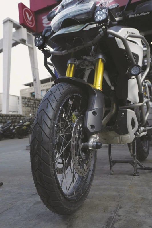 Rear tyre fitment on Triumph Tiger 900 Rally Pro fitment 3