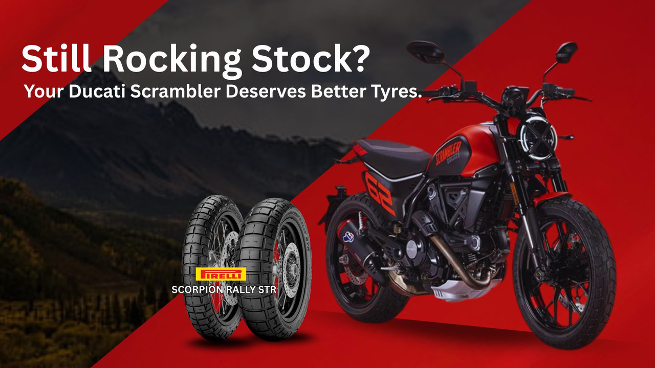 Still Rocking Stock? Your Ducati Scrambler Deserves Better Tyres. Here’s Why the Pirelli Scorpion Rally STR Is the Real Upgrade.
