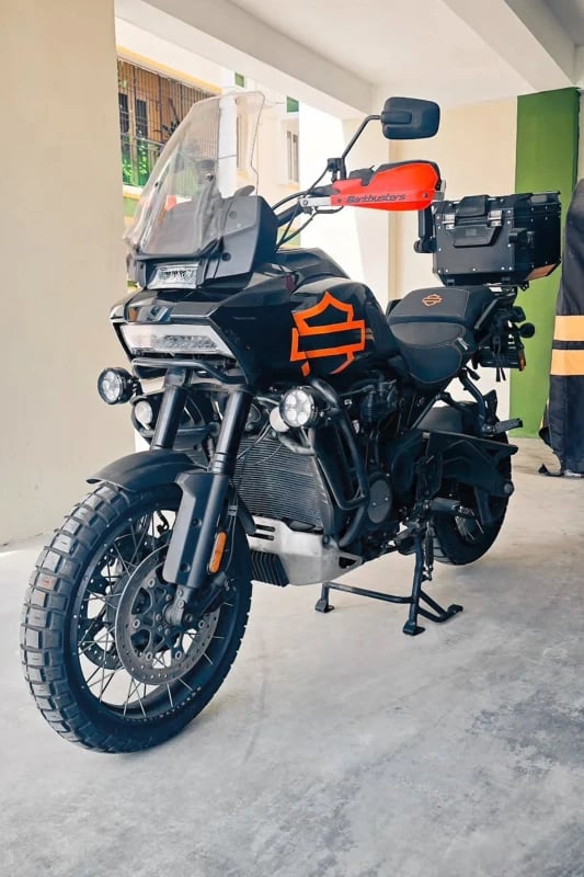Harley-Davidson Pan America 1250 fitted with adventure tyres fitment 1