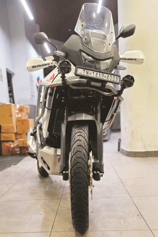 Honda XL750 Transalp fitted with premium adventure tyres fitment 1