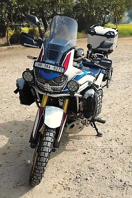 Honda Africa Twin fitted with adventure tyres fitment 1