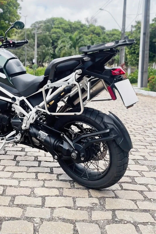 Triumph Tiger 1200 Rally Pro fitted with adventure tyres fitment 1