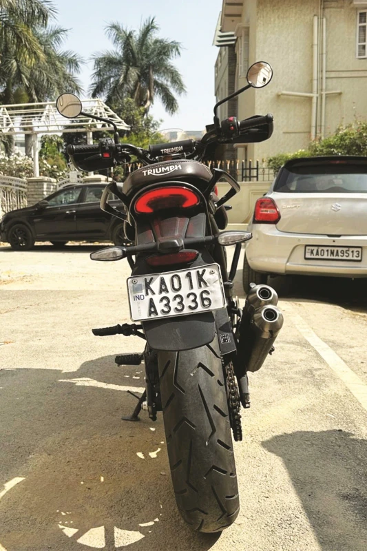 Rear tyre fitment on Triumph Scrambler 400 X fitment 3