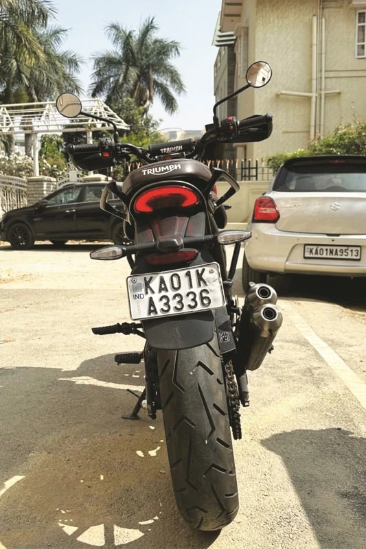 Rear tyre fitment on Triumph Scrambler 400 X fitment 3
