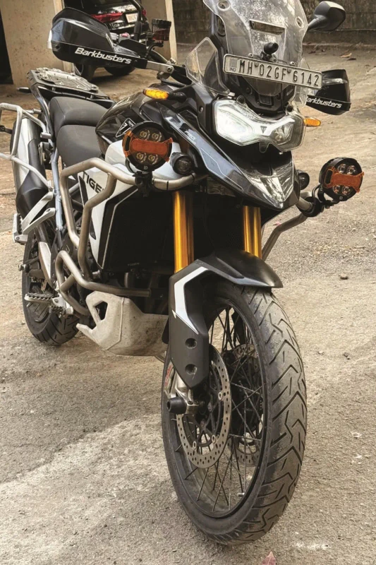 Triumph Tiger 900 Rally Pro fitted with adventure tyres fitment 1